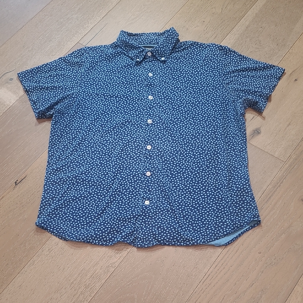 Bonobos Shirt Men's sz XL Blue Floral Dot Slim Fit Short Sleeve Button Down